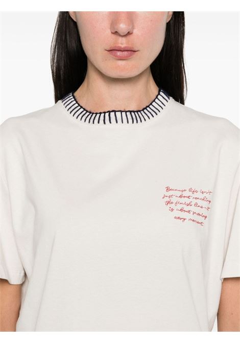 White text-embroidered T-shirt Golden goose - women GOLDEN GOOSE | GWP01220P00162811946